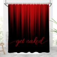 thumbnail image 1 of JOOCAR Red Stripes Black Waterproof Polyester Shower Curtain for Bathroom Decortion 72x72 inch, 1 of 5