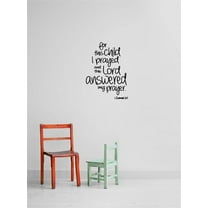 Family Lord Answered my Prayers Religious Religious Wall Decal Decoration Religious Samuel 1:27 Bible Verse Lasts Years and Easily Removable - Size: 5 In(W) x 10 In(H)