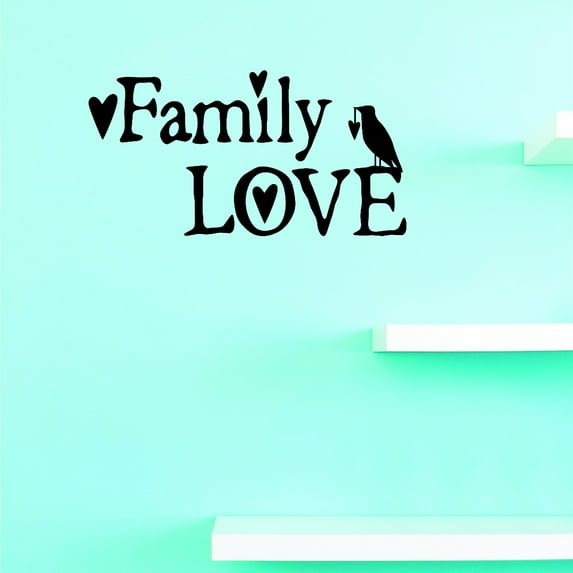 Family Love Design Living Room Decor Sticker Picture Art Vinyl Wall Decal 8x20 Inches