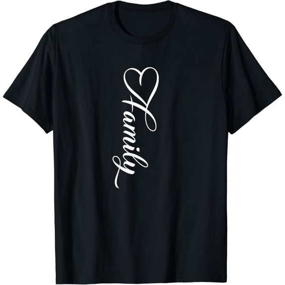 Family Love Heart Family T-Shirt Black 3X-Large