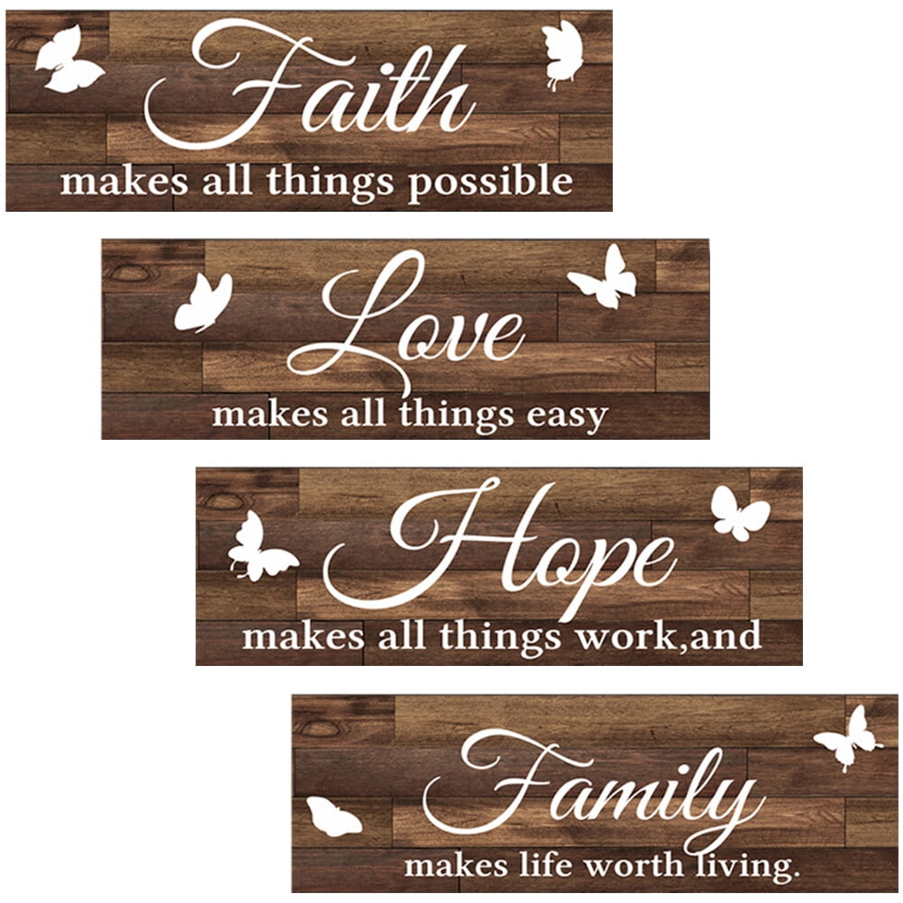 Family Love House Decorations Living Room Faith Hope Wall Creative Art  Rustic Wood Sign, image size:1002x1002