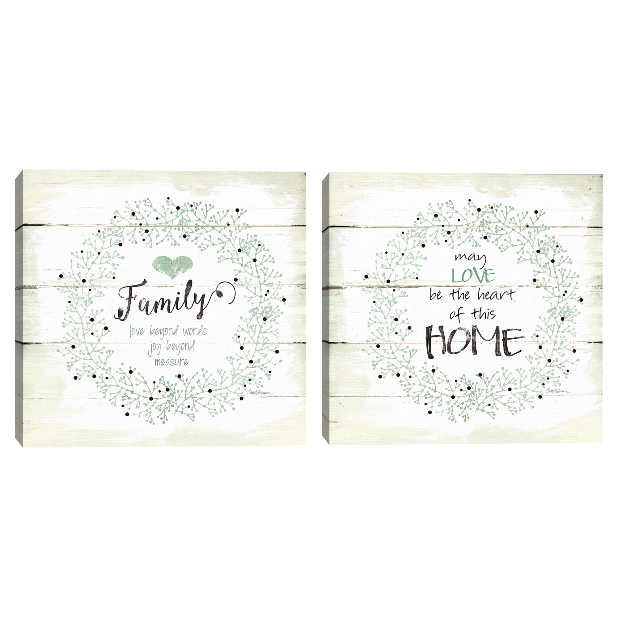 Family Love Joy and Heart of this Home by Carol Robinson Set of 2 Canvas Art Prints