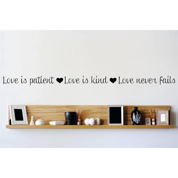 Family Love is Kind Lovely Love Wall Decal Decoration Lovely Love is Kind Famous Quote Lettering Lasts Years and Easily Removable - Size: 3 In(W) x 10 In(H)