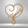 thumbnail image 1 of Family Love Steel Sign Laser Cut Powder Coated Home & Office Metal Wall Decor Multiple Sizes & Colors, 1 of 5