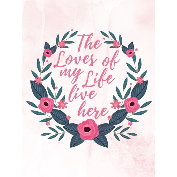 Family Loves of My Life Floral Large Wall Art Print