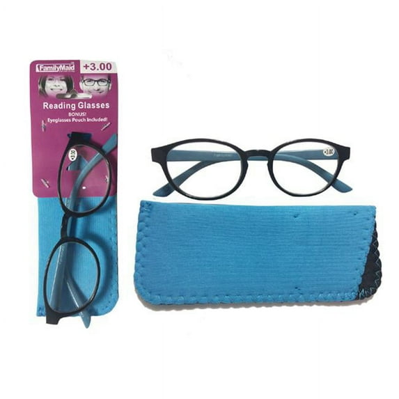 Family Maid 83032F 1.5, 2.00, 2.5 & 3 Reading Glasses with Black & Blue - Pack of 300