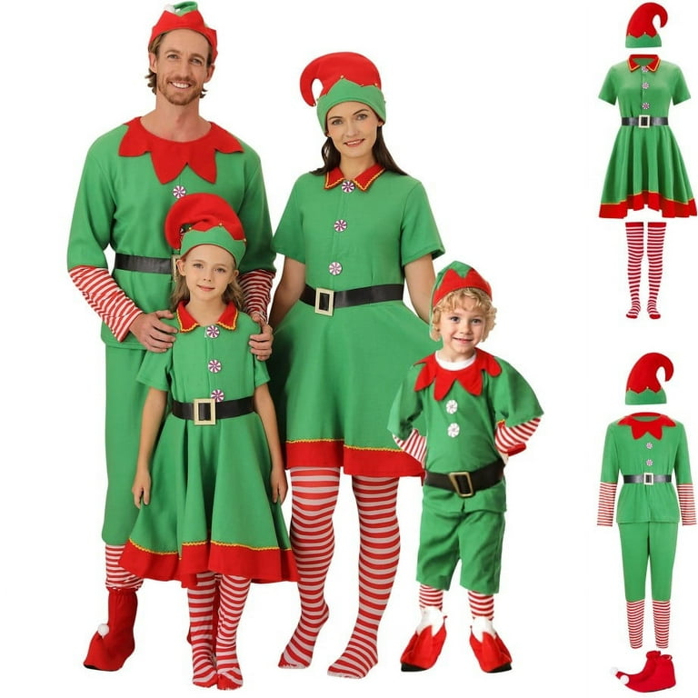 Santa Elf Costume Holiday Christmas T-Shirt Xmas Kids Adult Santa Elf Costume Holiday Christmas T-Shirt Xmas Kids Adult