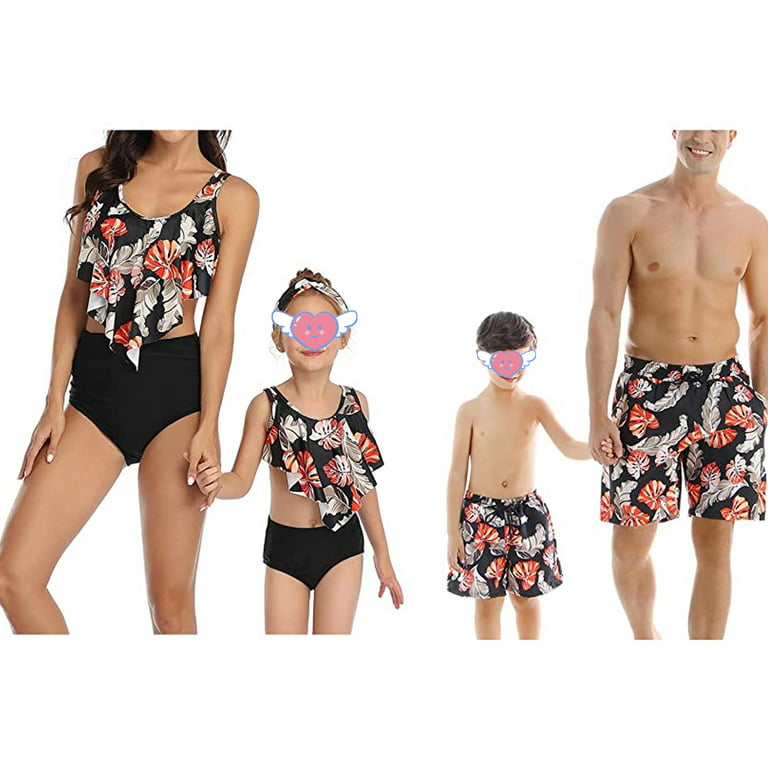Family Matching Bathing Suits Mother Girls' Swimwear Set Father