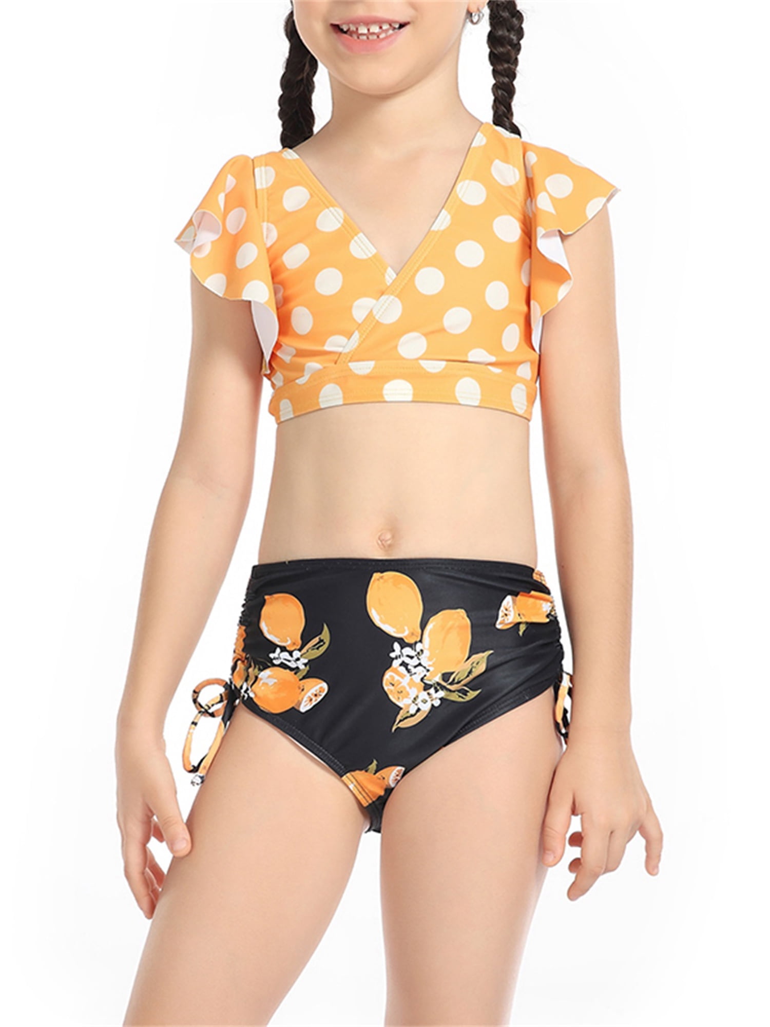 Girls One Piece Swimsuit Quick Dry Smocked Swim Dress with Short Sleeve  Swimwear Bathing Suit