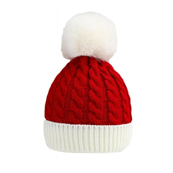 Family Matching Christmas Hat Winter Warmer Mother & Baby Knit Cap Xmas Parent-Child Pom Beanie Hat Santaa Crochet Hats