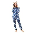 thumbnail image 1 of Family Matching Christmas Jumpsuit, Cute Vacation Reindeer Print One Piece Pajamas, Hooded Holiday Sleepwear Nightwear, 1 of 9