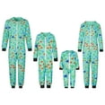 thumbnail image 1 of Family Matching Christmas Jumpsuit Pajamas, Cartoon Dinosaur Print Zip Up Long-Sleeved Novelty Sleepwear Outfits, 1 of 10