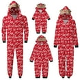 thumbnail image 1 of Family Matching Christmas Jumpsuits Pajamas Letter/Santa/Tree/Print Hooded Long Sleeve Playsuits Autumn Zipper Long Rompers, 1 of 4