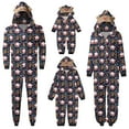 thumbnail image 1 of Family Matching Christmas Jumpsuits Pajamas Letter/Santa/Tree/Print Hooded Long Sleeve Playsuits Autumn Zipper Long Rompers, 1 of 4