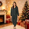 thumbnail image 1 of Family Matching Christmas Onesie Pajama, Hooded Full Zip Long Sleeve Jumpsuit, Allover Colorful Christmas Tree Print, Pajama for Women Men, 1 of 8