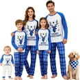thumbnail image 1 of Family Matching Christmas Pajama Set Reindeer Tops Plaid Pants Sleepwear Outfits, 1 of 7