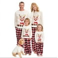 thumbnail image 1 of Family Matching Christmas Pajamas, Baby Romper/Deer Print Crew Neck Long Sleeve Tops Plaid Pants Sleepwear Set, 1 of 10