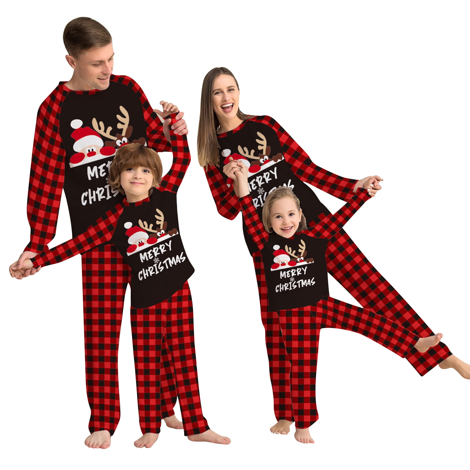 Family Matching Christmas Pajamas, Baby Romper/Dog Clothes/Letter Deer