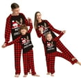 thumbnail image 1 of Family Matching Christmas Pajamas, Baby Romper/Dog Clothes/Letter Deer Print Long Sleeve Tops and Plaid Pants Sleepwear Set, 1 of 10