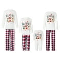 thumbnail image 1 of Family Matching Christmas Pajamas, Baby Romper/Letter Deer Snowflake Pattern Long Sleeve Tops and Plaid Pants Sleepwear Set, 1 of 10