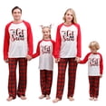 thumbnail image 1 of Family Matching Christmas Pajamas, Baby Romper/Letter Snowflake Pattern Long Sleeve Tops and Plaid Pants Sleepwear Set, 1 of 5