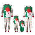 thumbnail image 1 of Family Matching Christmas Pajamas, Baby Romper/Santa Letter Print Long Sleeve Tops + Stripe Long Pants Sleepwear Suit, 1 of 10