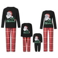thumbnail image 1 of Family Matching Christmas Pajamas, Baby Romper/Santa Letter Print Long Sleeve Tops and Plaid Pants Sleepwear Set, 1 of 10
