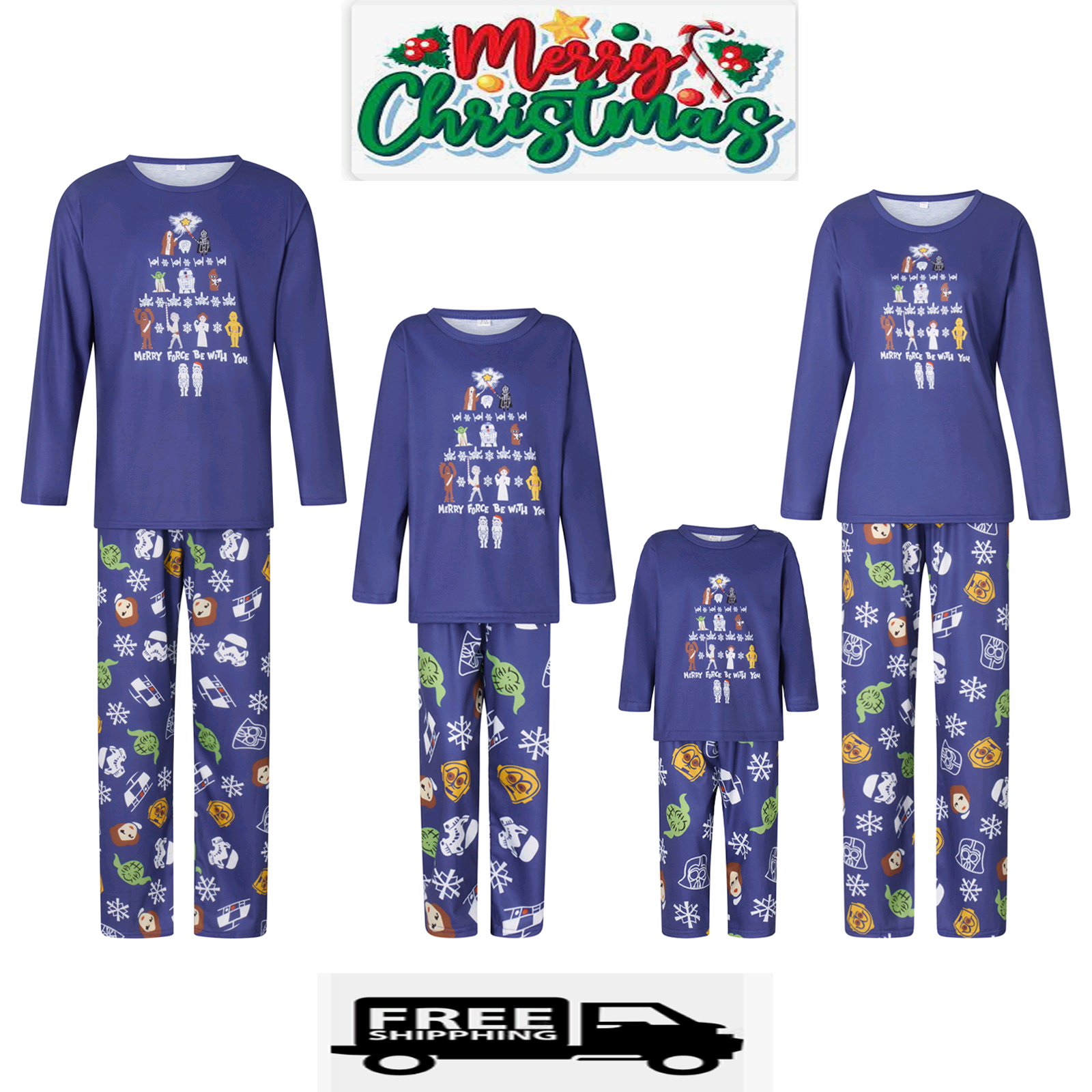 Family Matching Christmas Pajamas, Baby Romper/Tops + Pants Set