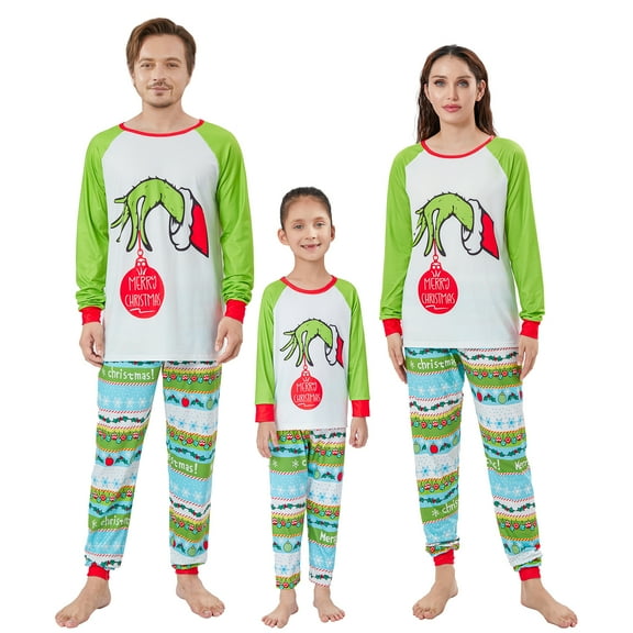 Family Matching Christmas Pajamas, Baby Romper/Tops   Pants Set