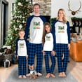 thumbnail image 1 of Family Matching Christmas Pajamas Blue Plaid with Merry Rex Mas Dinosaur Design, Sizes NB to 6XL with Pet Outfit, 1 of 7