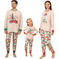thumbnail image 1 of Family Matching Christmas Pajamas, Car Christmas Tree Print Long-Sleeved Tops + Elastic Waist Trousers/One-Piece Jumpsuit, 1 of 10