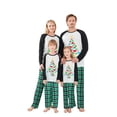 thumbnail image 1 of Family Matching Christmas Pajamas, Cartoon Dinosaur Print Long Sleeved Tops+Plaid Pattern Trousers Sleepwear, 1 of 10