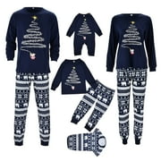 XIAOWENNN Family Matching Christmas Pajamas Christmas Tree Print Tops And Pants Long Sleeve Christmas Pajamas Set For Family Christmas Family Gifts Baby Pajamas 3-6 Months