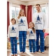 thumbnail image 1 of Family Matching Christmas Pajamas, Christmas TreeLetter Print Long-Sleeved Tops + Plaid Trousers Sleepwear Outfits, 1 of 10