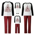 thumbnail image 1 of Family Matching Christmas Pajamas, ClawLetter Print Long-Sleeved Tops + Plaid Pattern Trousers Sleepwear Outfits, 1 of 6