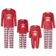 thumbnail image 1 of Family Matching Christmas Pajamas, Deer Head Print Long-Sleeved Tops + Plaid Pattern Trousers Sleepwear Outfits, 1 of 10