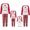 thumbnail image 1 of Family Matching Christmas Pajamas, Elf Hat Letter Print Long-Sleeved Tops + Plaid  Snowflake Pattern Trousers Sleepwear, 1 of 10