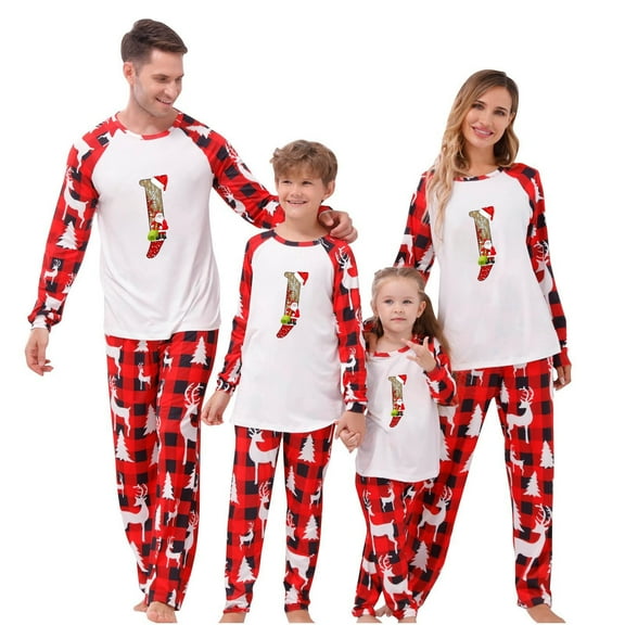 Family Matching Christmas Pajamas, Family Christmas Outfits, Family Christmas Pjs Matching Sets Christmas Family Pajamas Matching Sets Couples Christmas Pajamas Holiday Jammies With Letters, Letter J