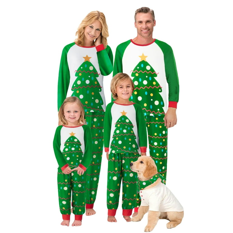 Family Matching Christmas Pajamas Long Sleeve Tops Pants or