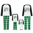 thumbnail image 1 of Family Matching Christmas Pajamas, Romper/Letter Print Long Sleeve Tops and Plaid Pants Loungewear Set, 1 of 10