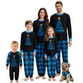 thumbnail image 1 of Family Matching Christmas Pajamas Set Blue Black Holiday Pajamas Sleepwear, 1 of 7