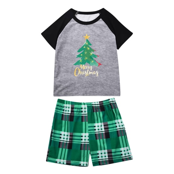 Family Matching Christmas Pajamas Set Christmas Gift Family Matching Pajamas 2 Piece Set Short Sleeve Sleepwear Shorts Set Homewear for Family My Items