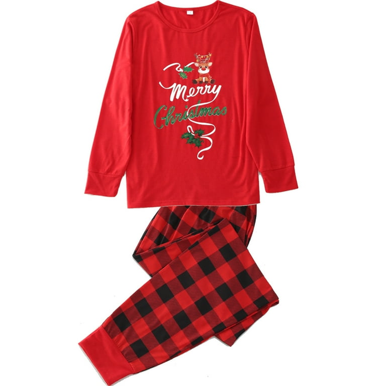 Family Matching Christmas Pajamas Set Holiday Merry Sleepwear Christmas Letter Print PJS Set for Christmas Holiday Xmas Part Walmart