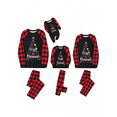 thumbnail image 1 of Family Matching Christmas Pajamas Set, Letter Print Long Sleeve Top  Plaid Pants, Soft Loungewear, 1 of 5