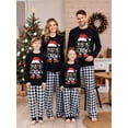 thumbnail image 1 of Family Matching Christmas Pajamas Set Letter Print Tops Plaid Pants Holiday Pajamas Sleepwear Dad Mom PJs, 1 of 10
