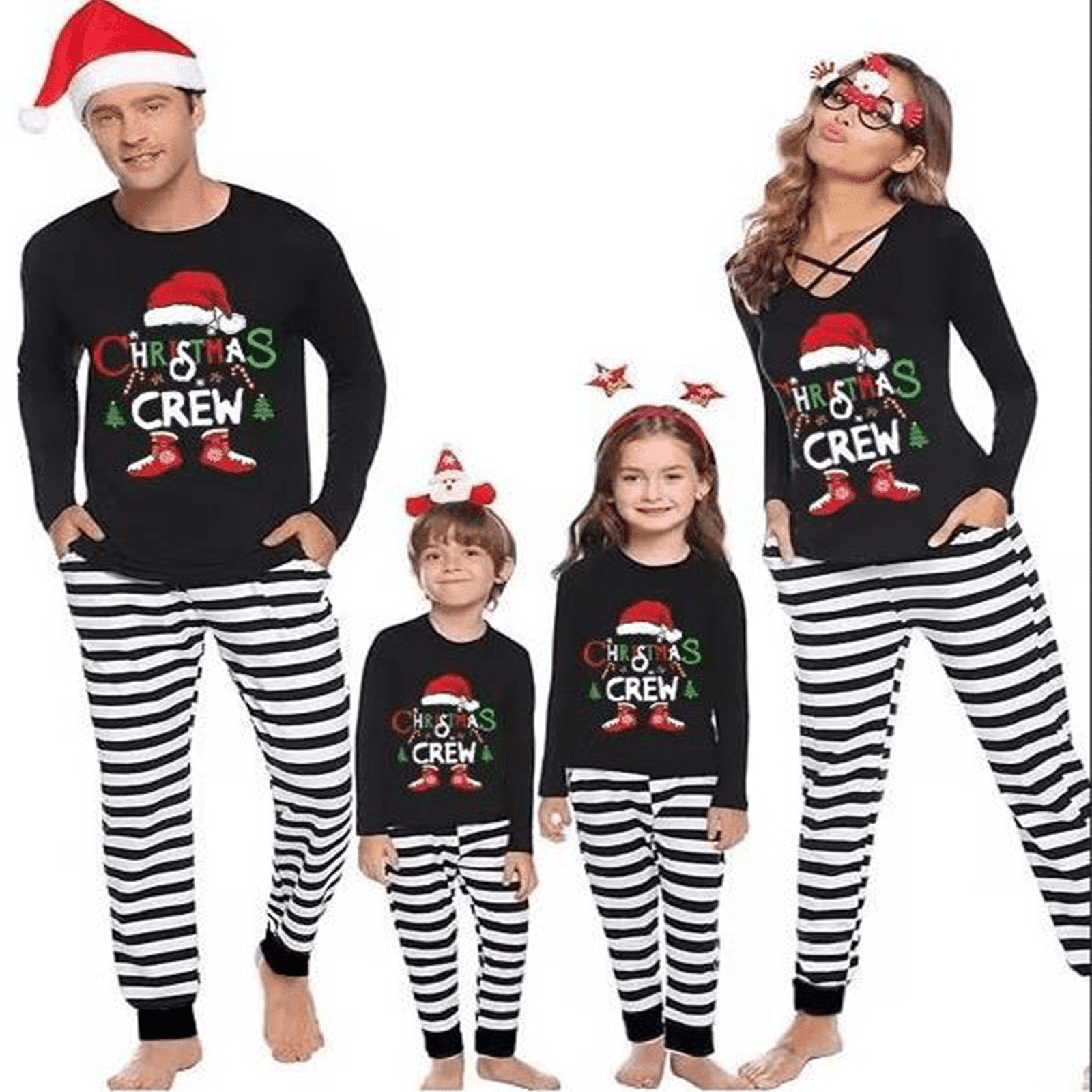Patpat christmas family matching pajamas sets reindeer hooded bodysuits pjs sets holiday gift
