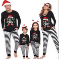 thumbnail image 1 of Family Matching Christmas Pajamas Set Letter Stripe Hat Print Holiday Pajamas Sleepwear Dad Mom Kids PJs, 1 of 10