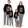 thumbnail image 1 of Family Matching Christmas Pajamas Set Letter Stripe Hat Print Holiday Pjs Sleepwear Loungwear, 1 of 10