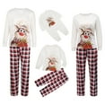thumbnail image 1 of Family Matching Christmas Pajamas Set Outfits Long Sleeve Elk Printed Tops Plaid Pants Sleepwear, 1 of 8