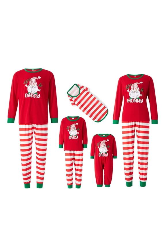 Family Matching Christmas Pajamas Set Santa Claus Sleepwear Xmas PJS Set for Couples and Kids